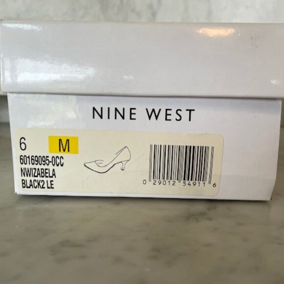 NINE WEST Elise Black 3" Smooth Nappa Leather Pointy Toe Pumps IOB - Picture 3 of 14